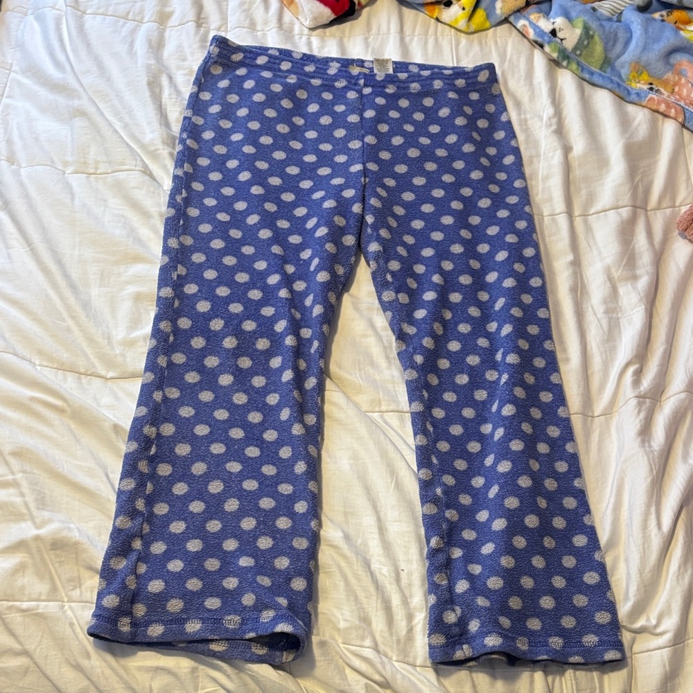 L.L. Bean Blue and White Polka Dot Kids Pajama Bottoms
